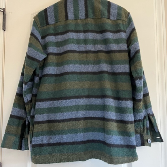 Zara Green and Gray Striped Pea Coat - Picture 2 of 4